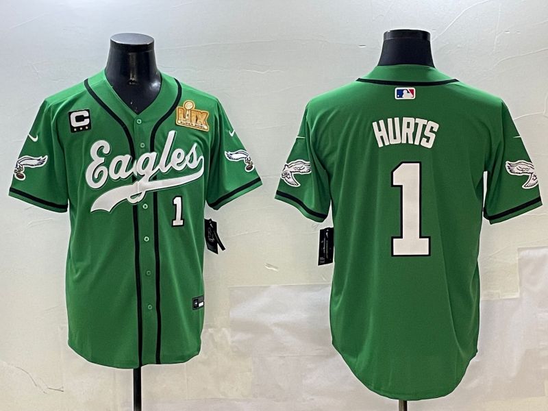 Men Philadelphia Eagles #1 Hurts Green three generations Jointly Name 2025 Nike Limited NFL Jersey style 20->philadelphia eagles->NFL Jersey